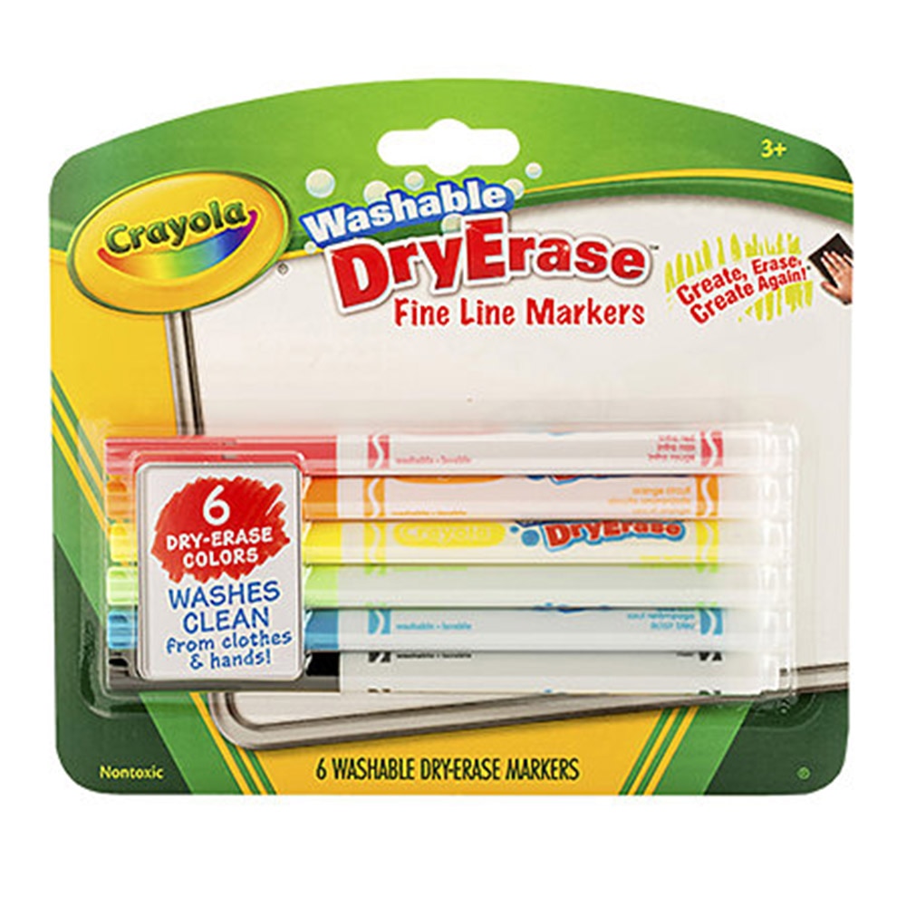 Crayola, Washable, Fine, Dry-Erase, Marker Set, 6